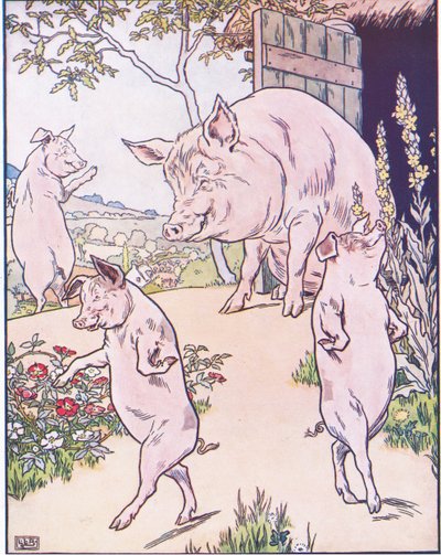 There Was an Old Sow with Three Little Pigs by Leonard Leslie Brooke